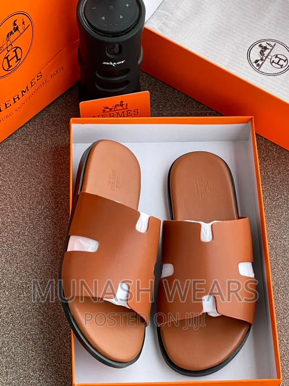 Original Leather Hermes Slipers