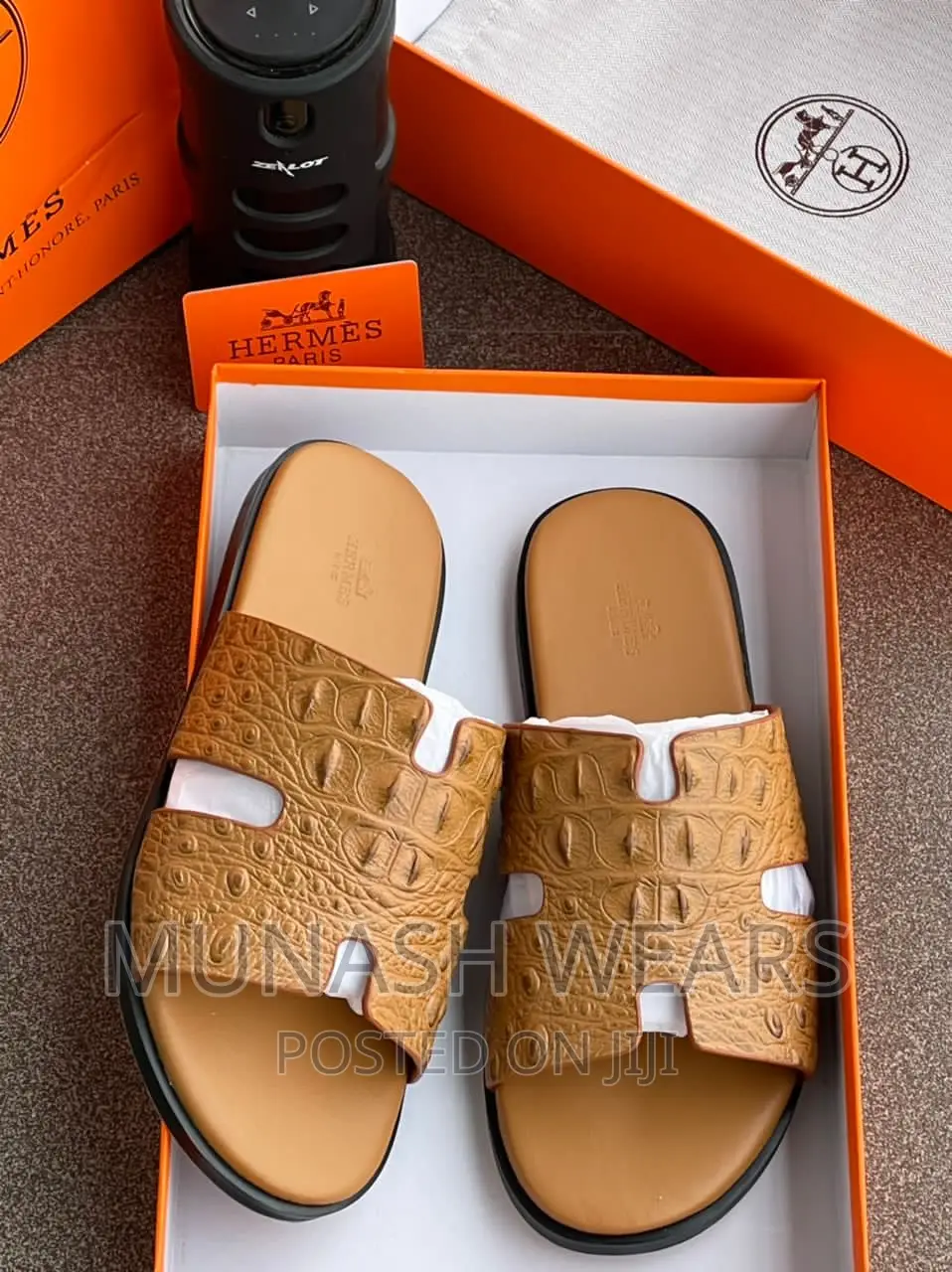 Original Leather Hermes Slipers