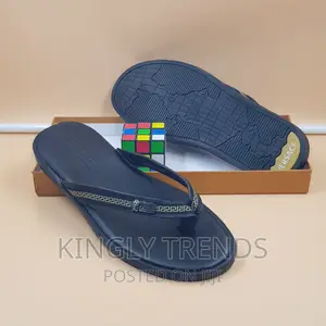 Flat Leather Slippers for Men