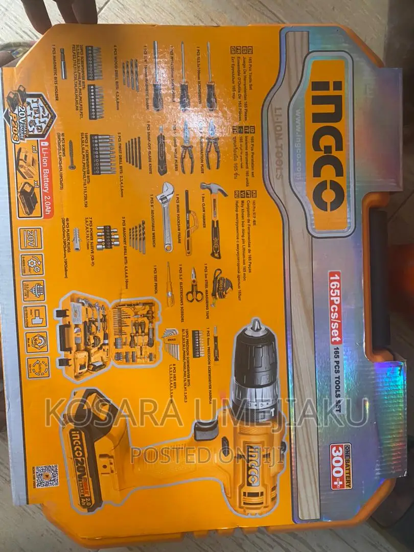 Ingco Impact Drill Tool Set 165pcs