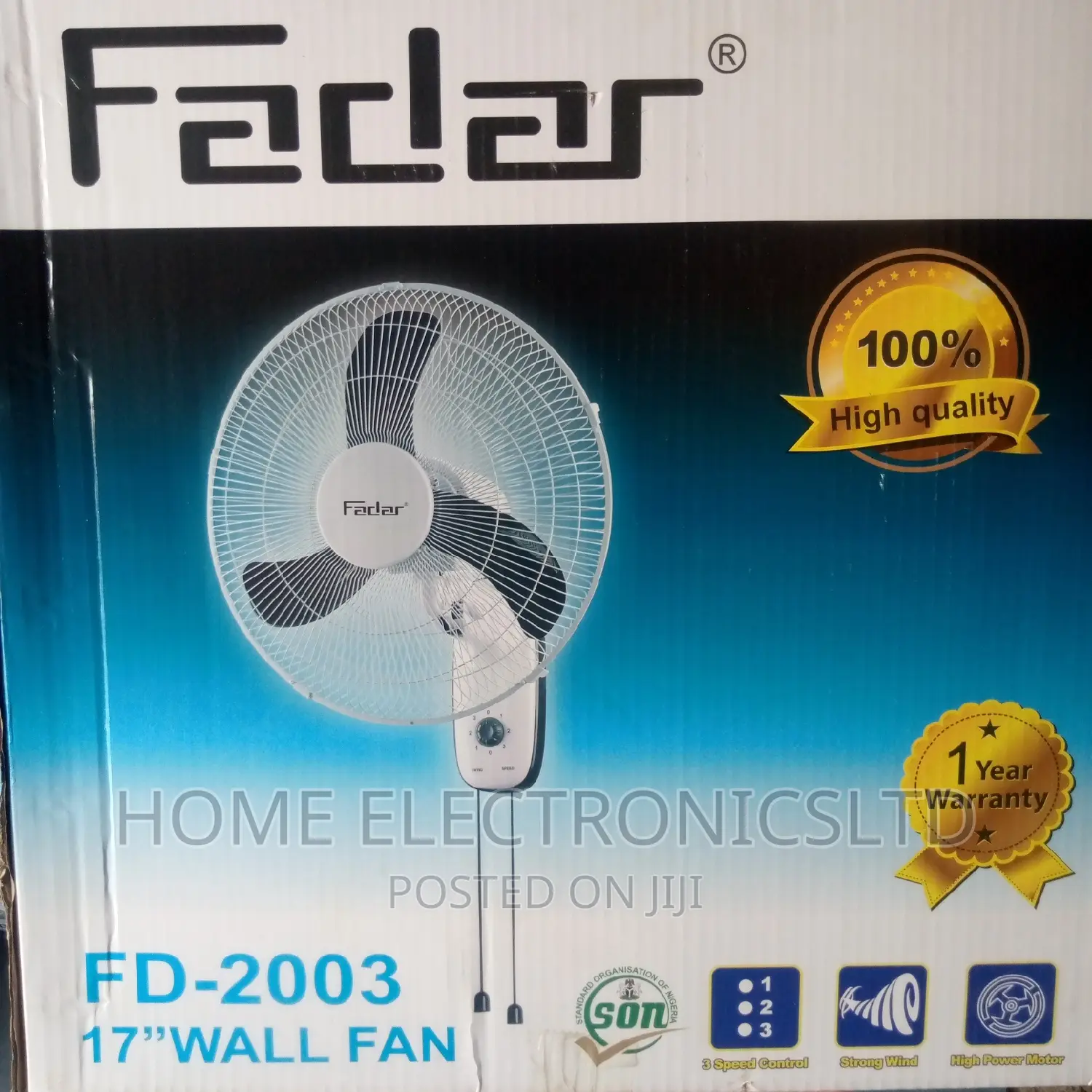 Fadar Wall Fan 17 Inches