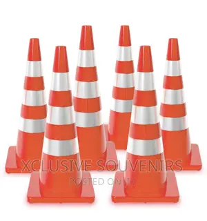 100cm Orange Traffic Cones With Reflective Collars