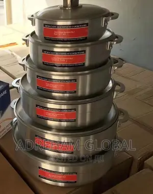 6pc Polished Aluminium Cookware Pot Size 20,24,26,30,33,36cm