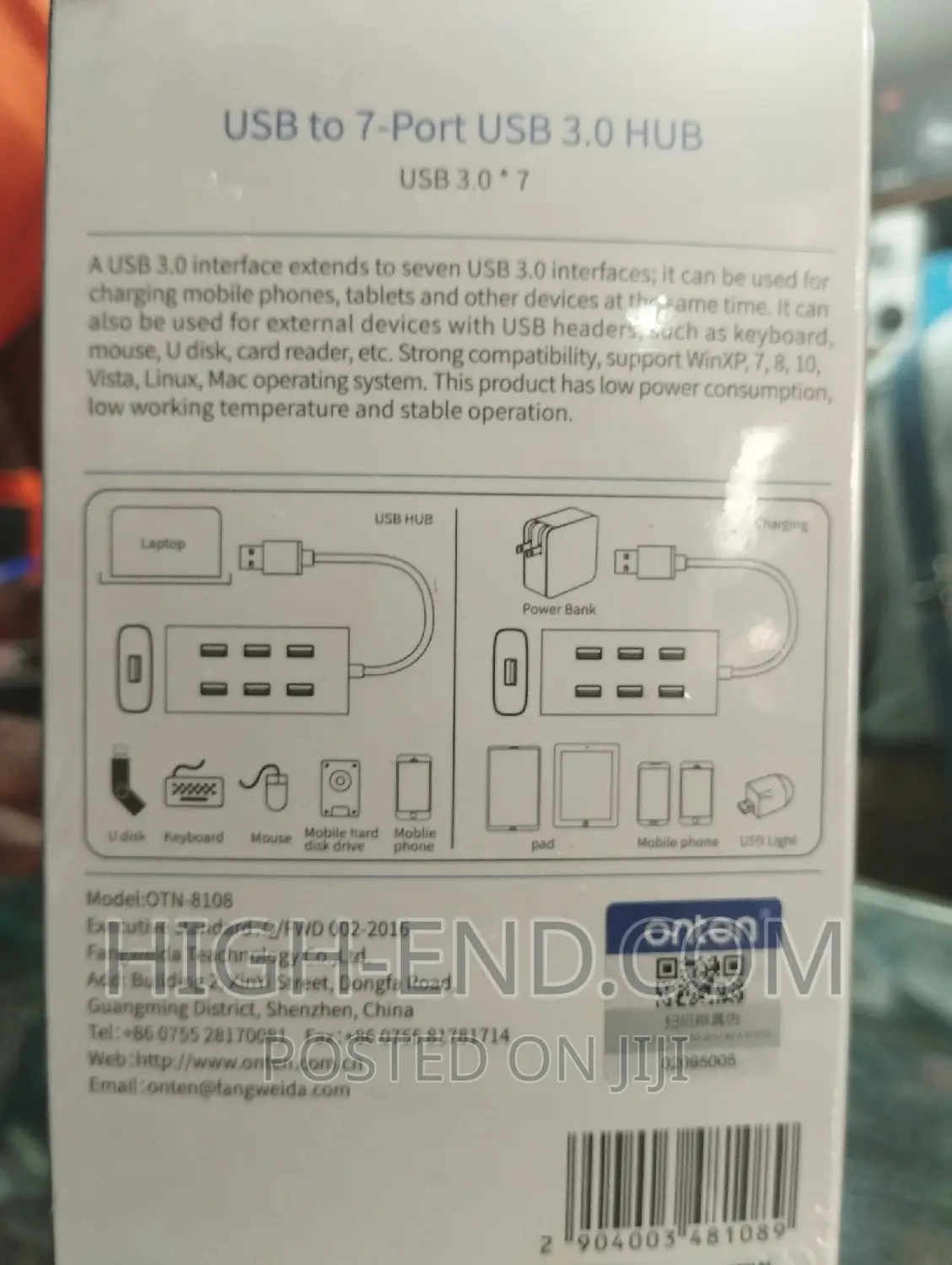 Onten USB to 7 Port USB 3.0 Hub
