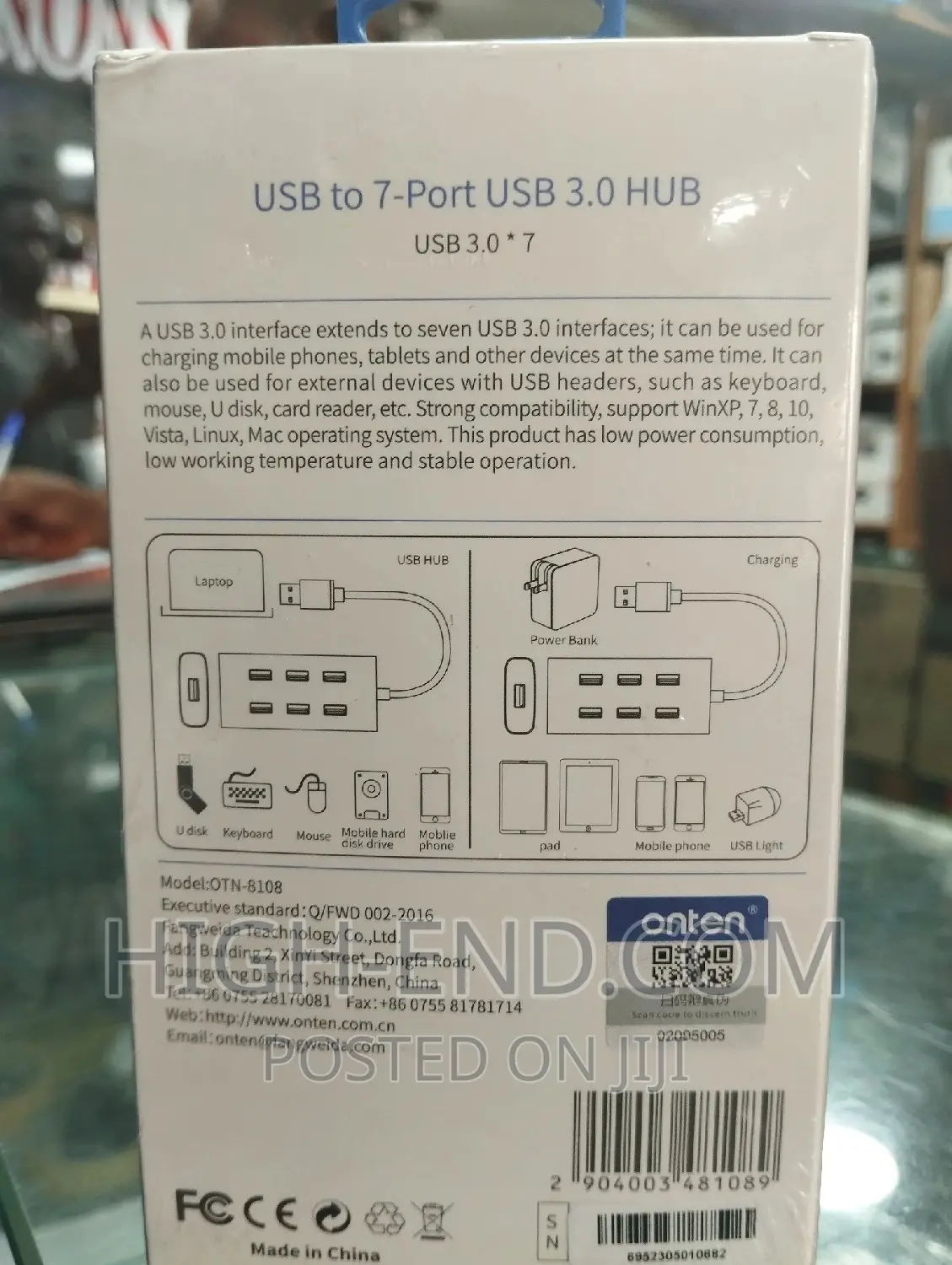 Onten USB to 7 Port USB 3.0 Hub