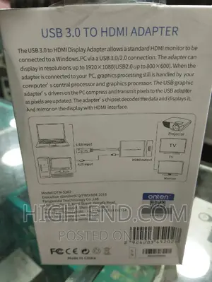 Onten Usb 3.0 to Hdmi Adapter
