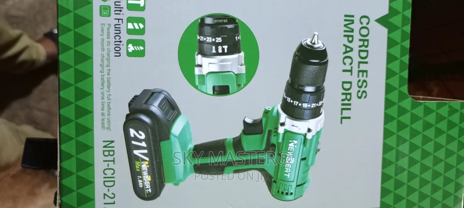 21v Cordless Impact Drill With Iron Chuck