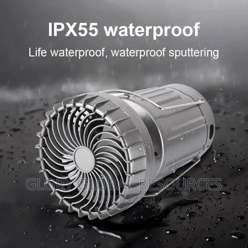 Solar Indoor/Camping Light With Fan Flashlight