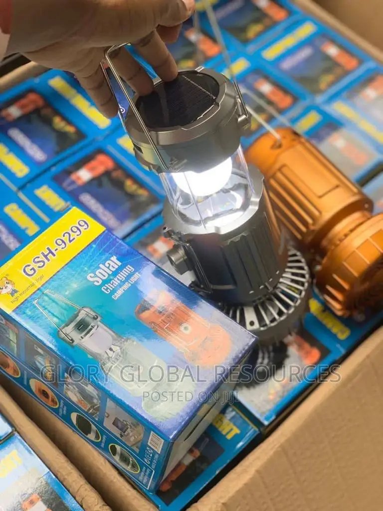 Solar Indoor/Camping Light With Fan Flashlight