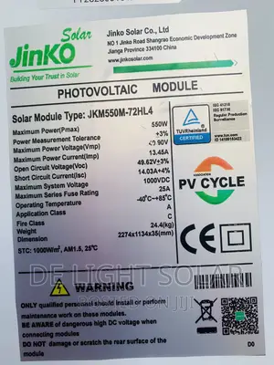 Solar Panel Jinko 550w
