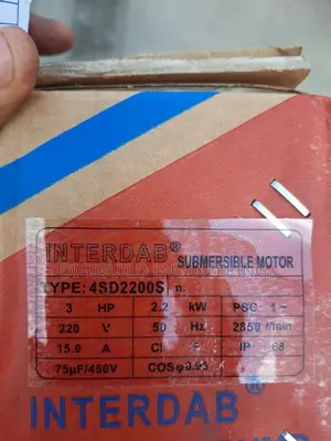 3hp Interdab Submersible Pump Single Phase