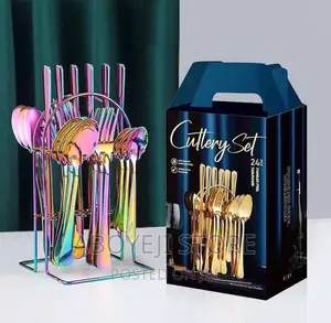 Set 24 Piece Gold Silverware