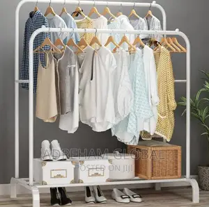 Photo - Heavy Duty Double Pole Cloth Hanger (White)
