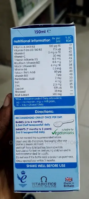 Vitabiotics Wellkid Baby Infant Multivitamin Liquid