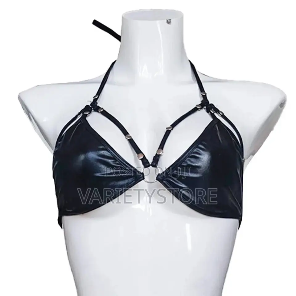 Women Sexy Leather Top Bra Underwear Panties Costume