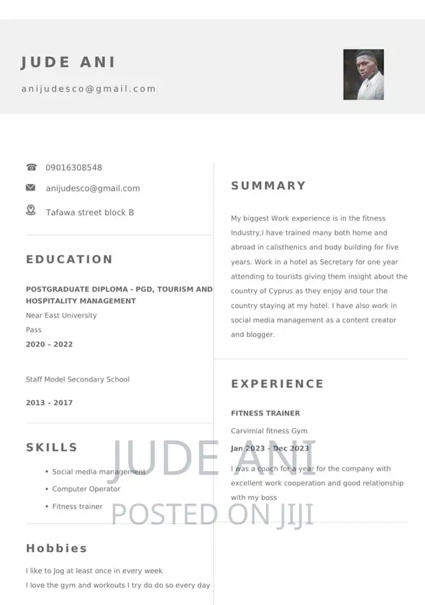 Cv Template Personal Trainer Information Gym Instructor/Fitness