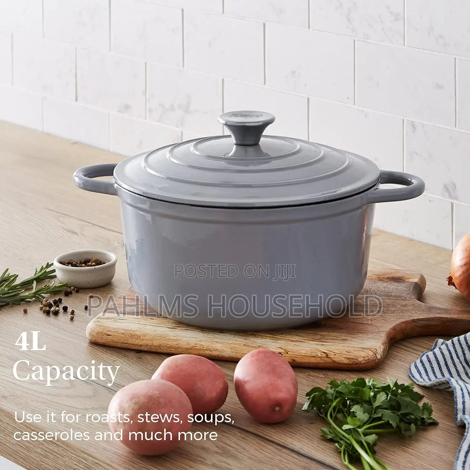 Cast Iron 24cm Tower Casserole Pot