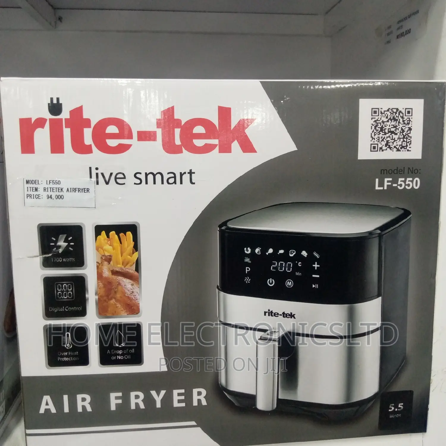 Rite-Tek Air Fryer 5.5 Liters