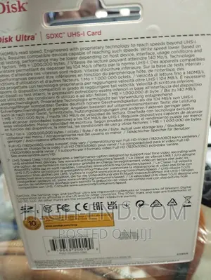 Sandisk Ultra SDHC Card 128gb 140mbps