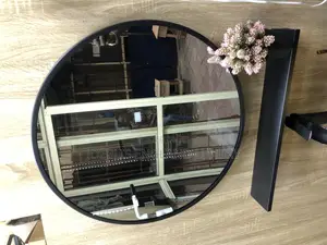Black Frame Mirror With Shelf