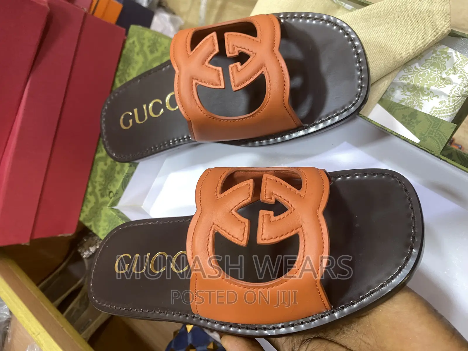 Original Italian Leather Gucci Slipers