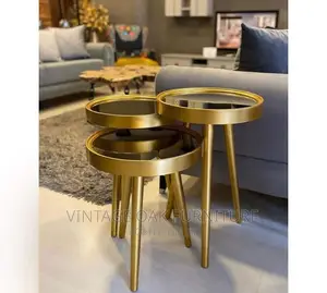 3 in 1 Gold Modern Side Stools