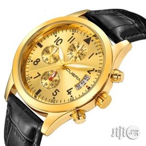 Chronograph Leather Wrist Watch