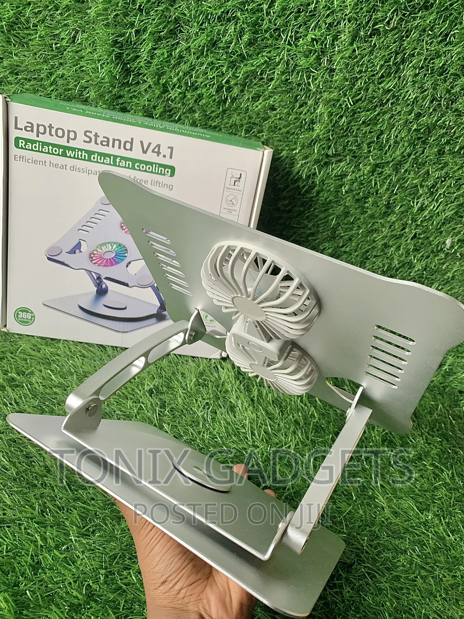 Adjustable Laptop Stand With USB Cooling Fan Heat-Vent