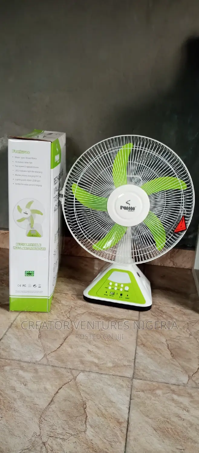 Iwin Rechargable Ac/Dc Table/Wall Fan,16",