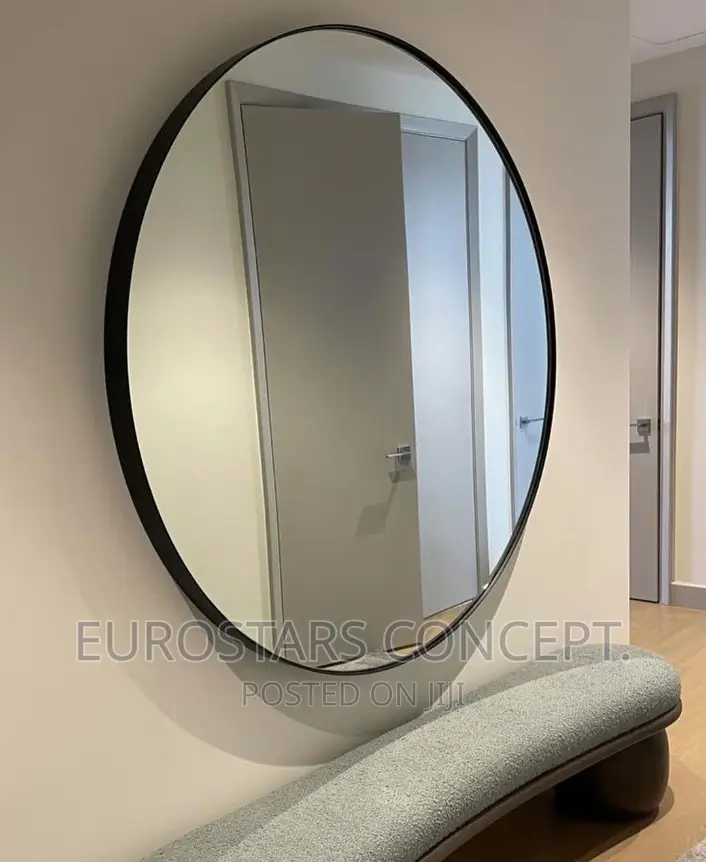 Round Black Frame Mirror