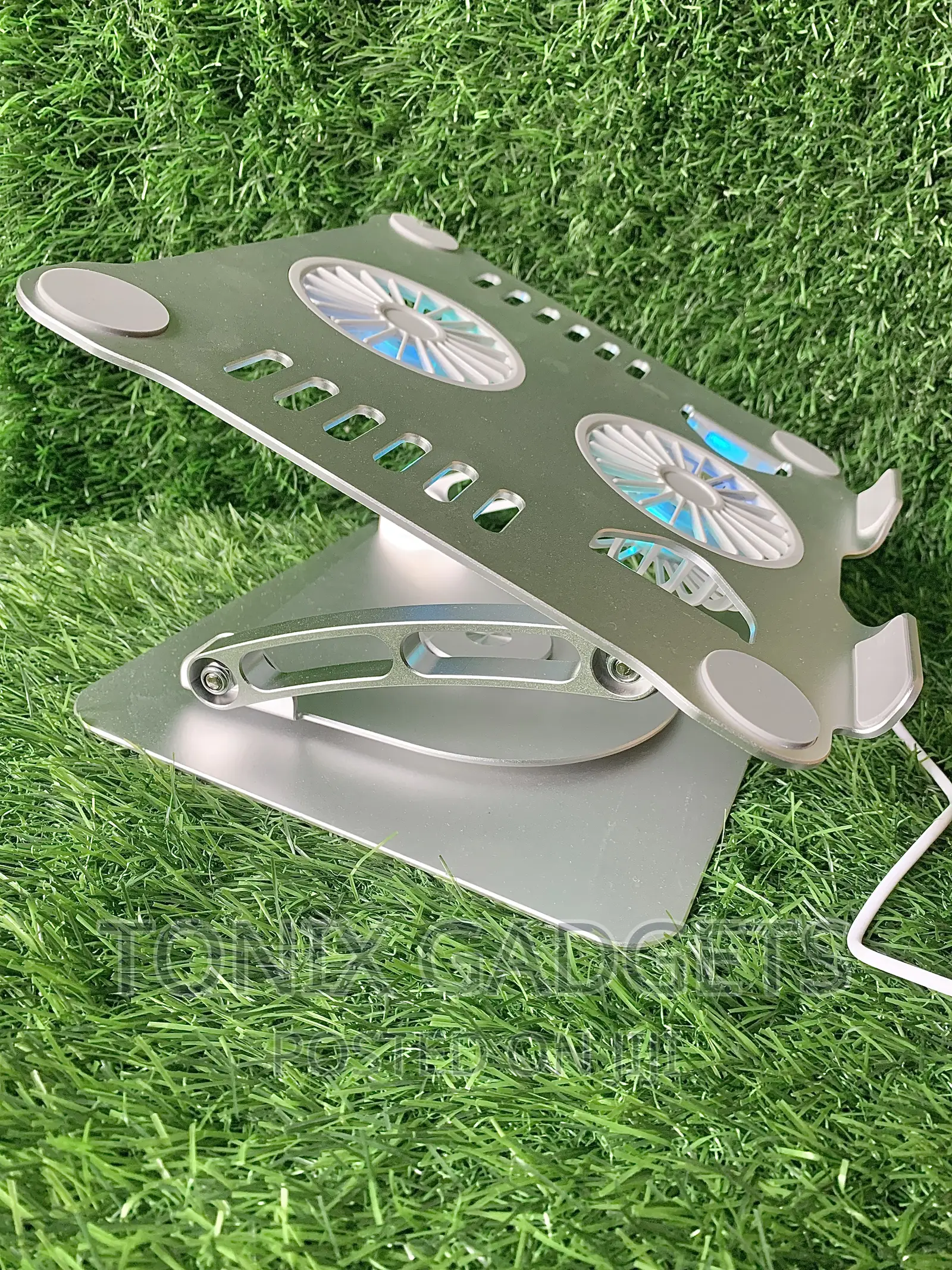 Adjustable Laptop Stand With USB Cooling Fan Heat-Vent