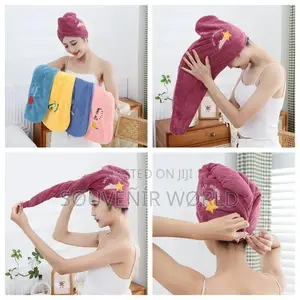 Women Soft Microfiber Towels Shower Cap Towel Bath Hairs
