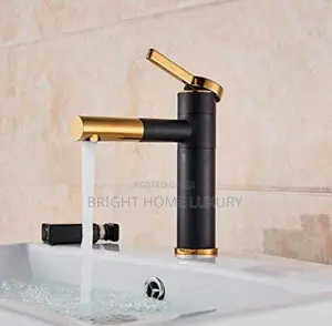 Black Golden 360 Degree Rotating Bathroom Basin Mixer Tap