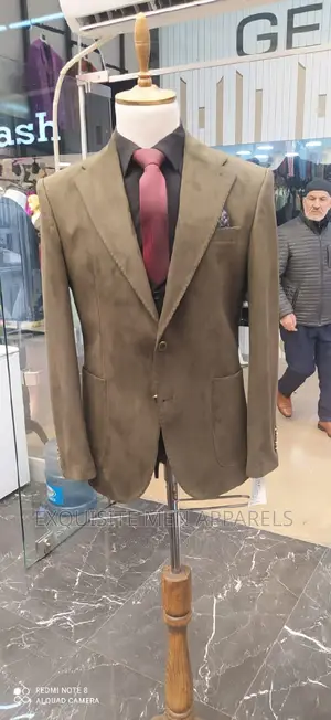 High Quality Suede Turkish Blazers Mens Suit
