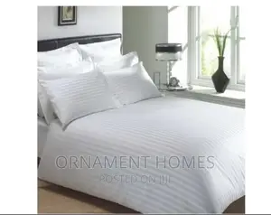 Striped Bedsheet Duvet and Decorative Pillowcases