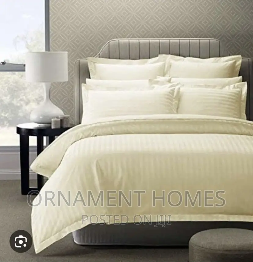 Striped Bedsheet Duvet and Decorative Pillowcases