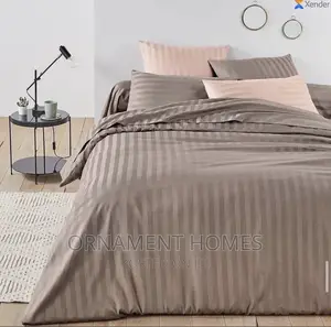 Striped Bedsheet Duvet and Decorative Pillowcases
