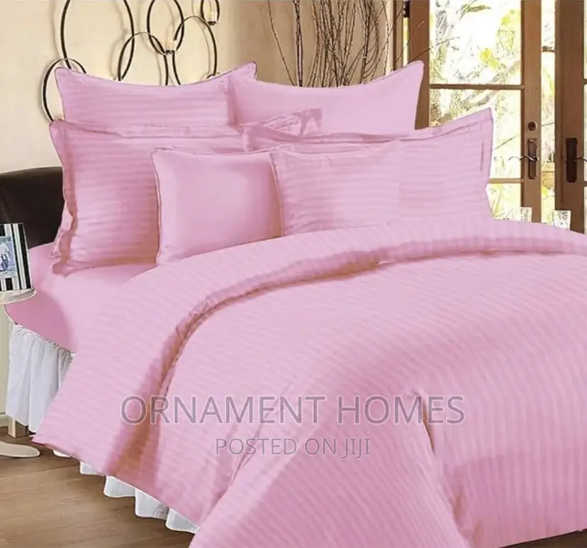 Striped Bedsheet Duvet and Decorative Pillowcases