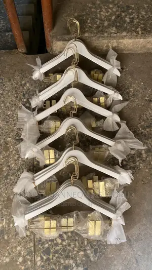 White Luxury Hangers With Pegs.