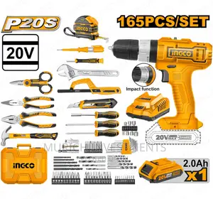 20v Cordless Impact Drill With 165pcs Tools Set Accessories
