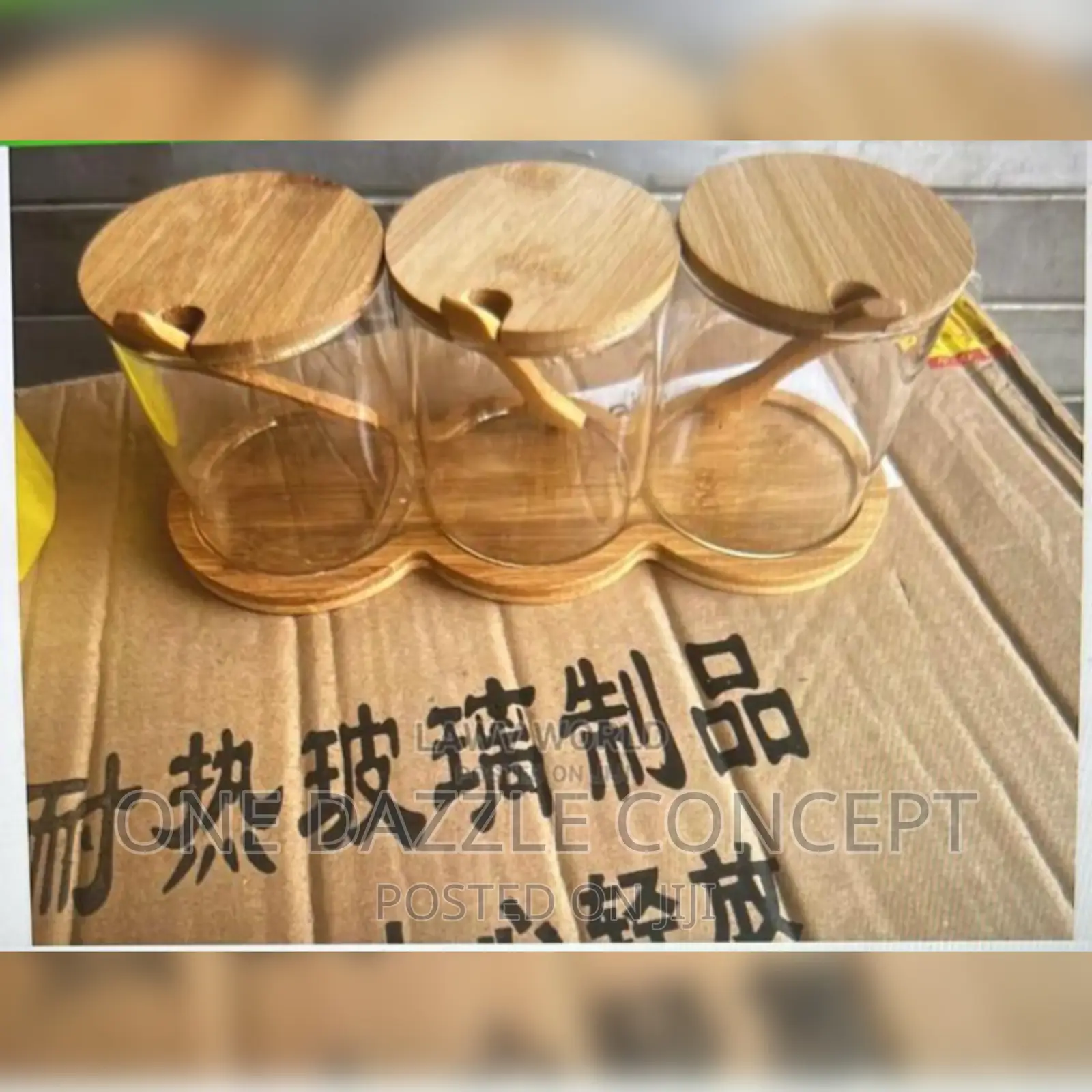 3pcs Canister Set With Bamboo Spoon