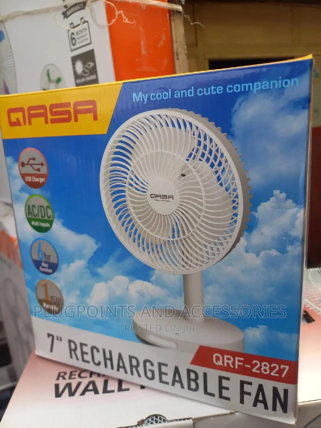 Qasa 7" Rechargeable Fan