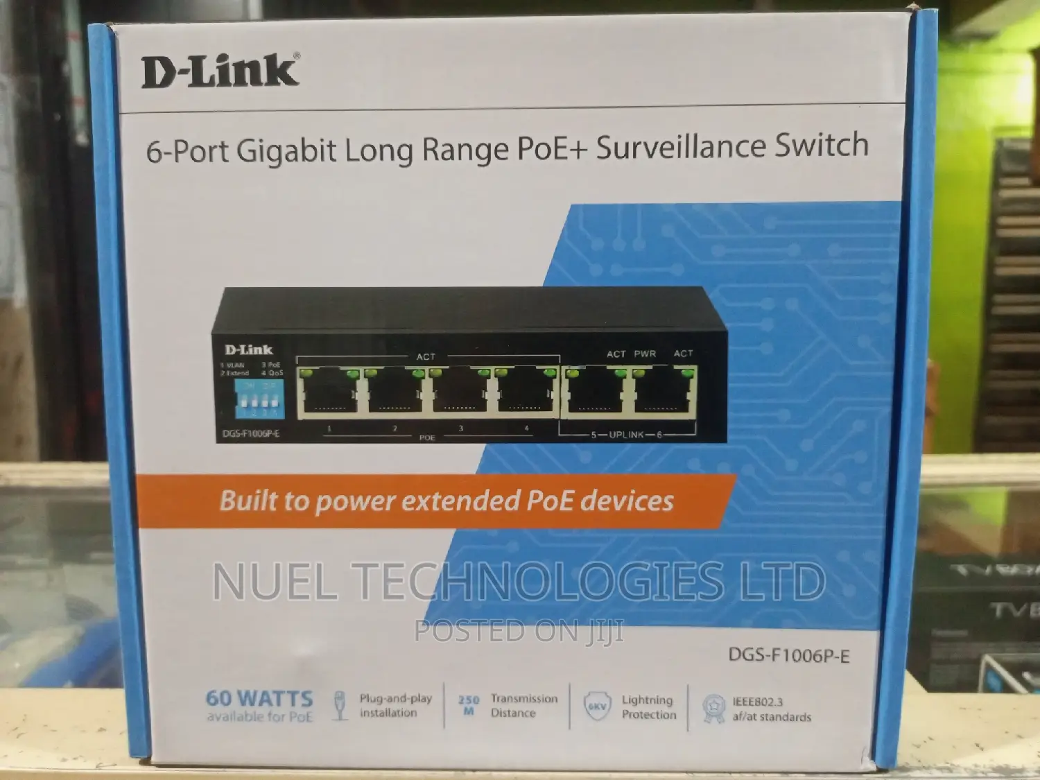 D-Link 6-Port Gigabit Long Range Poe+ Surveillance Switch