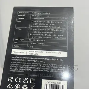 Romoss Pmt30 Bidirectional 30w Fast Charging Power Bank