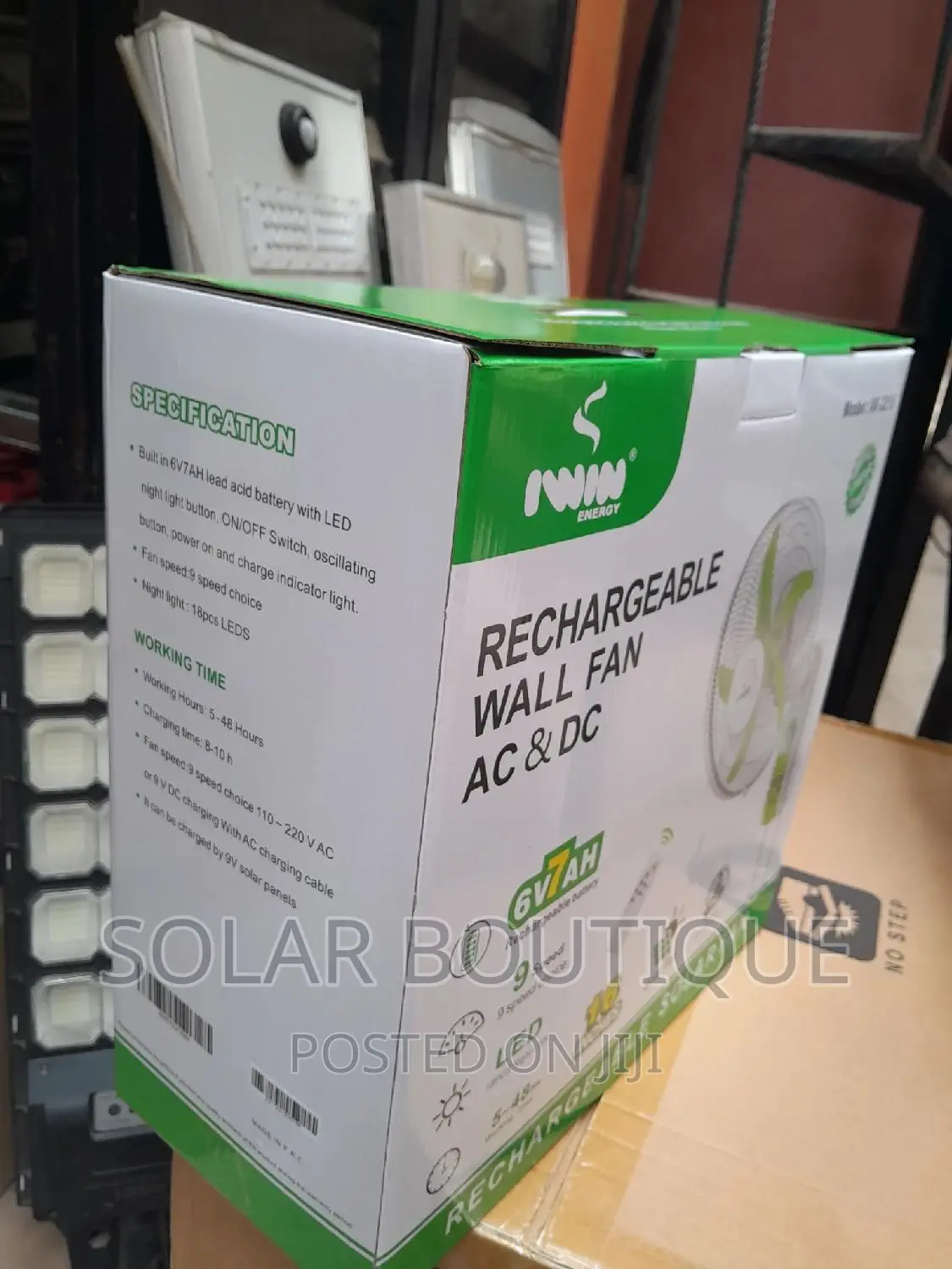 Solar Rechargeable Wall Fan