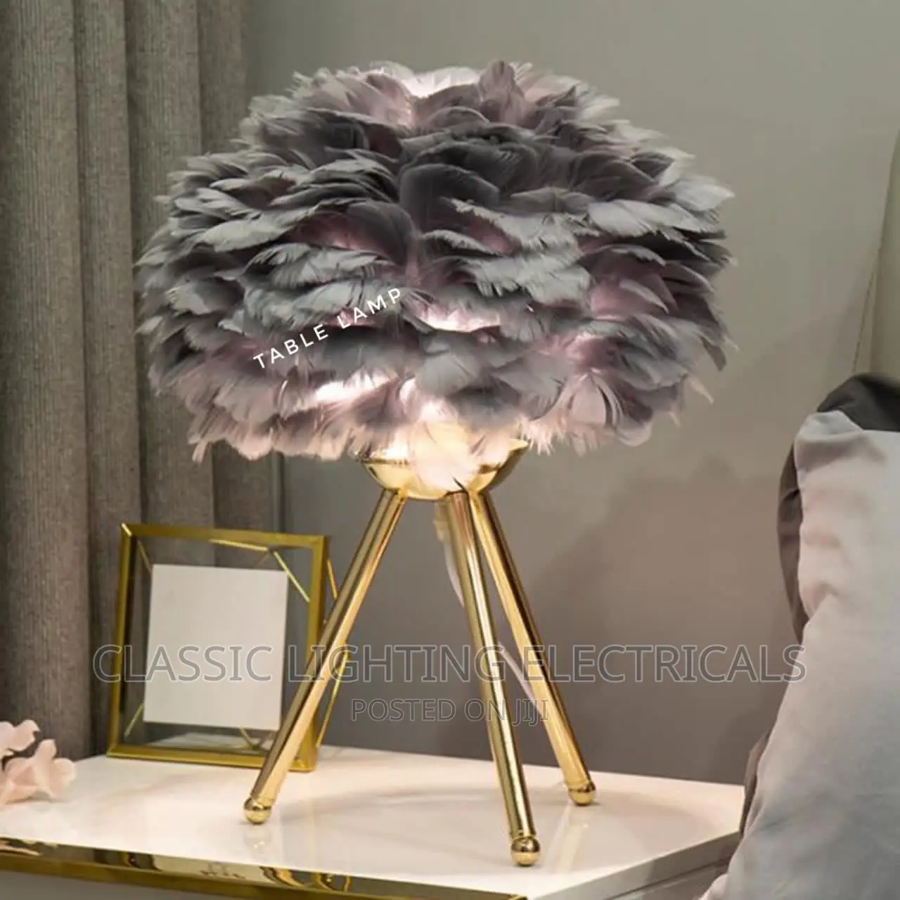 Modern Simple Feather LED Table Lamp Bedroom Study Room