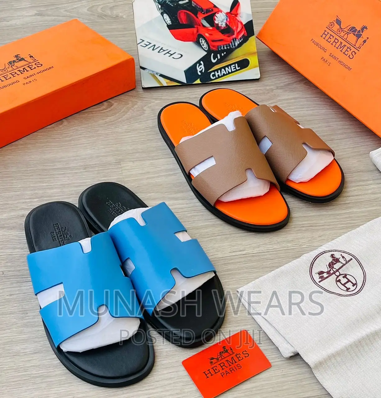 Original Leather Hermes Slipers