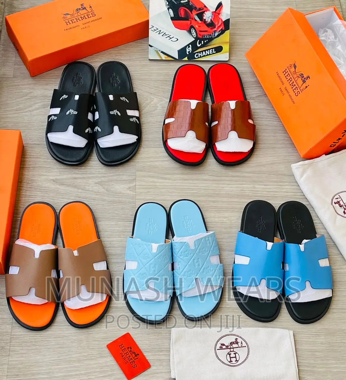 Original Leather Hermes Slipers