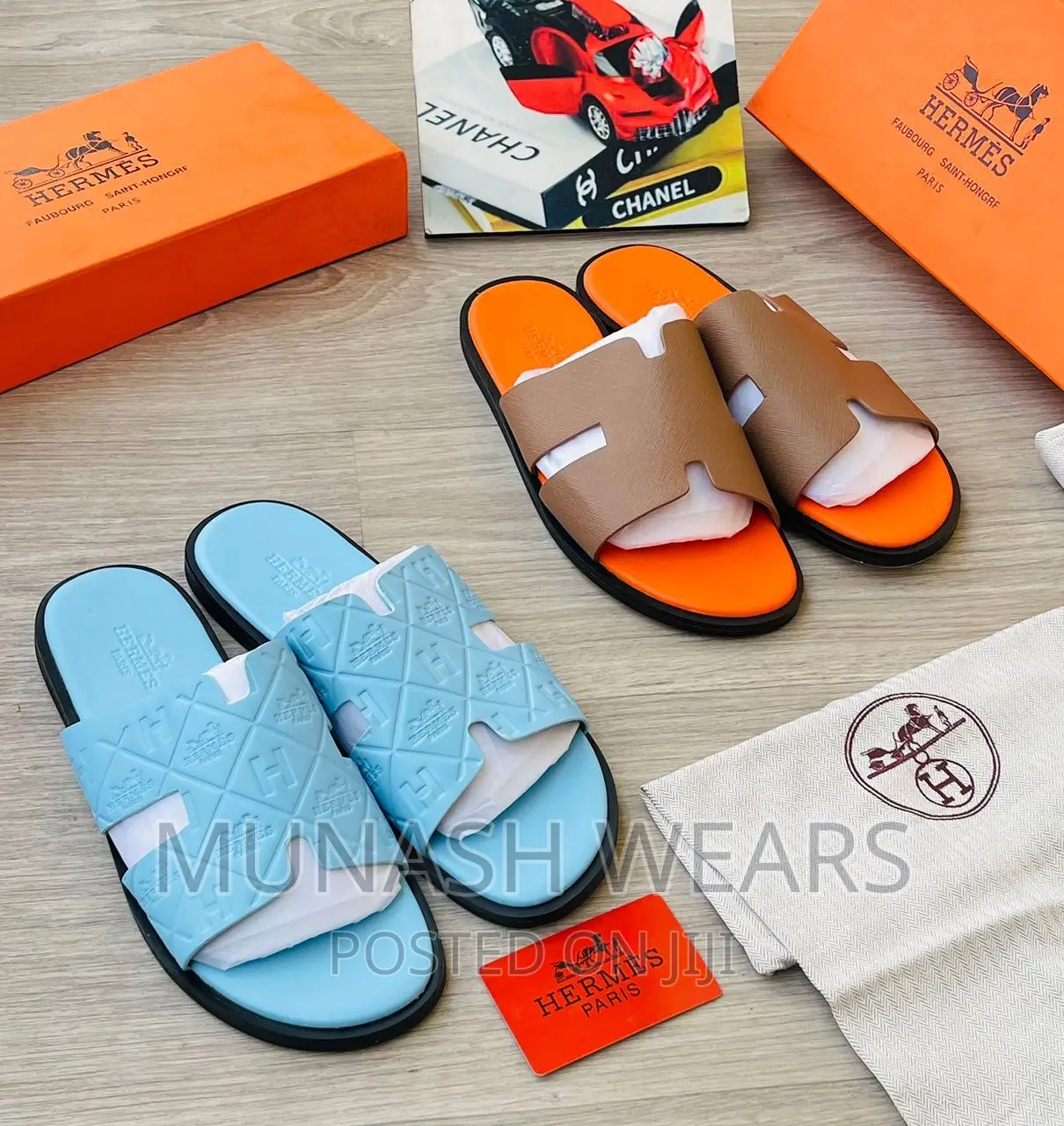 Original Leather Hermes Slipers