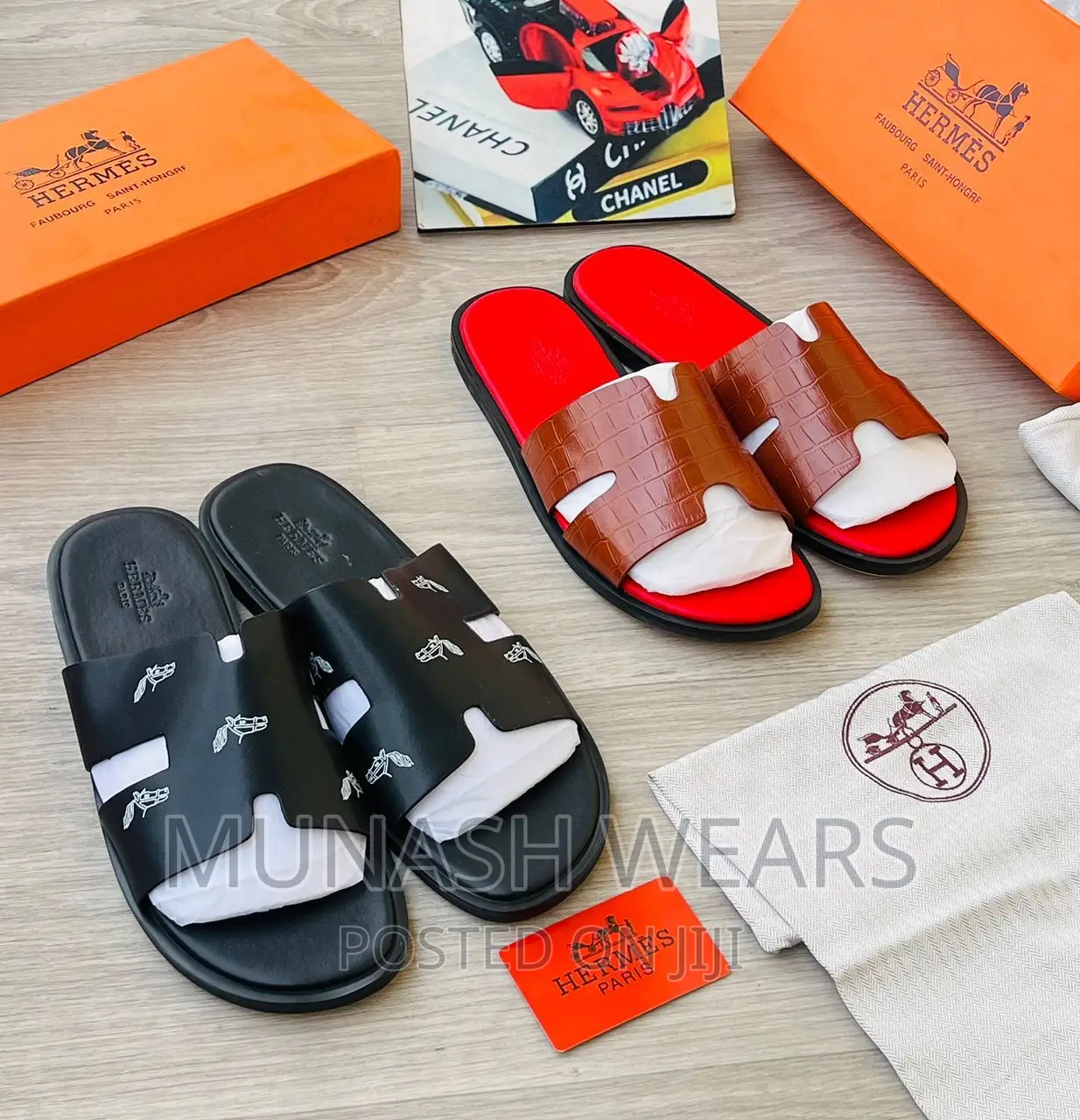 Original Leather Hermes Slipers